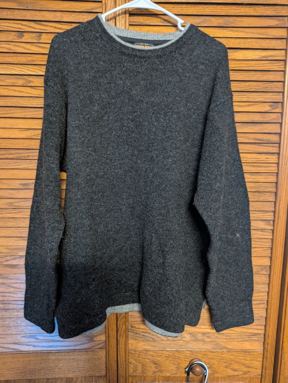 Woolrich Dark Gray Heather Wool Sweater Men's Size XL